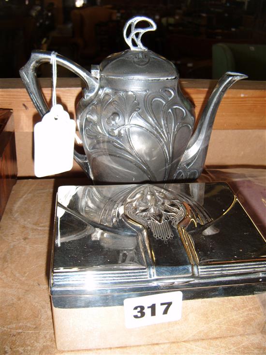 WMF plated box and teapot